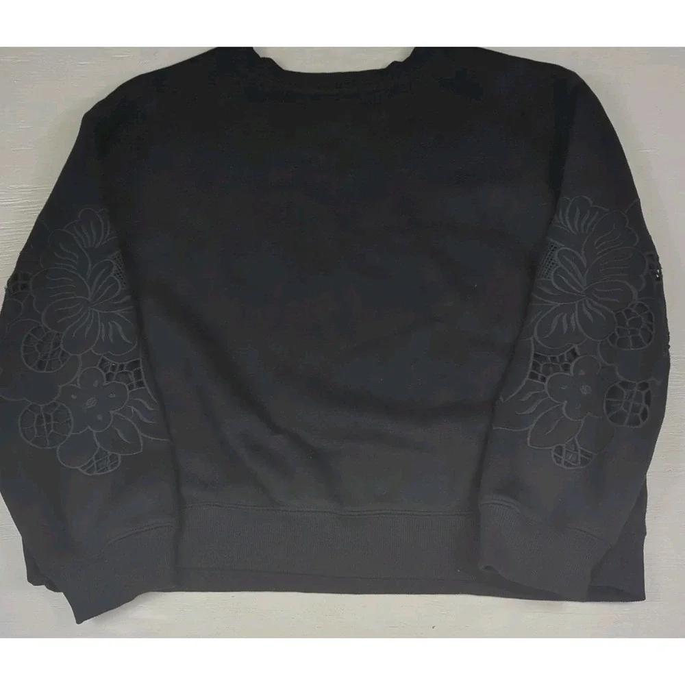 Bailey 44 Pullover‎ Sweater With Cut Out Flower Sleeves Unique Eyelet Large